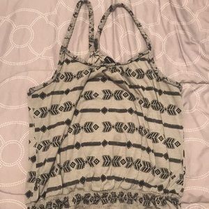 Gray and black tribal print shirt